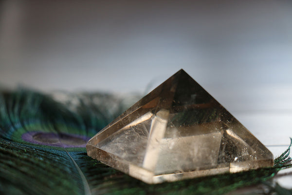 Gold Fleck Smoky Quartz Pyramid