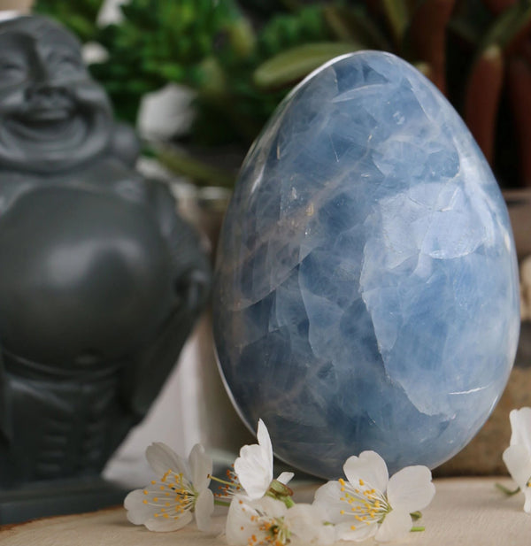 Blue Calcite 3 Inch Crystal Egg