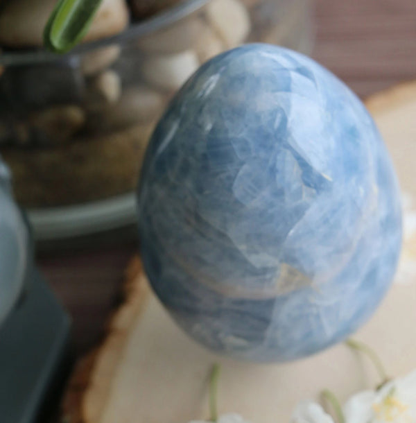 Blue Calcite 3 Inch Crystal Egg