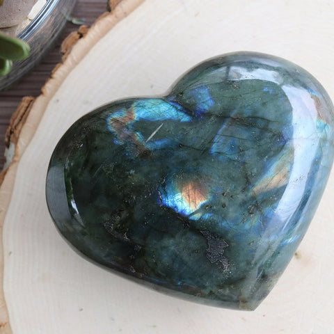 Labradorite 4.8 Inch Crystal Heart